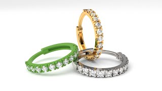 Easy design huggie hoop earrings by rhino 7 Rhinoceros 3D [upl. by Stutzman]