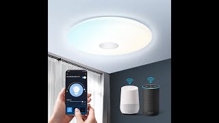 Plafoniera LED Soffitto Aigostar WiFi 18W 75W App e Voce compatibile con Alexa e Google Home [upl. by Otokam460]