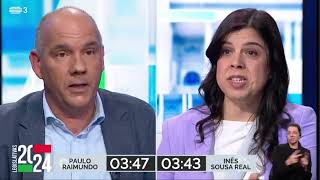 PCP vs PAN  Paulo Raimundo vs Inês de Sousa Real  Eleições Legislativas 2024 [upl. by Sanfourd]