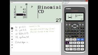 Classwiz HowTo Finding a TwoTail Critical Region for Binomial Hypothesis Testing [upl. by Spragens447]