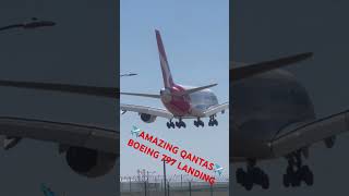 Amazing Qantas Landing Qantas Boeing airbus PLANEMANIA747 aviation aviation [upl. by Marwin]