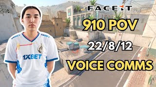 910 POV  VOICE COMMS 22812 CS2 FACEIT [upl. by Reitrac]