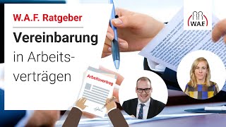 Vereinbarungen in Arbeitsverträgen Sind diese immer wirksam  Betriebsrat Video [upl. by Aruabea]