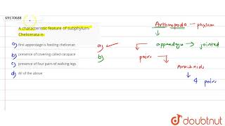 A characteristic feature of subphylumChelicerata is [upl. by Ednarb]