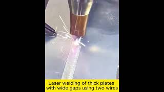 Thick plate wide gap laser double wire welding [upl. by Bow31]