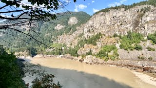 Chilcotin R landslide debris on Fraser R downstream Aug 8 2024 [upl. by Ttelrats]