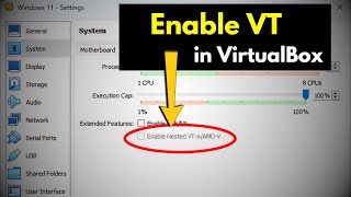 How to enable nested VTXAmdV On Virtualbox  Virtualbox enable nested vtxamdv greyed out [upl. by Dickey]