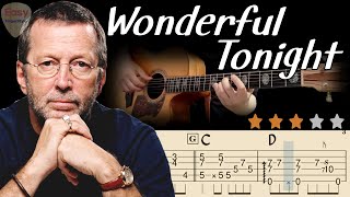 🔴Wonderful Tonight  Eric ClaptonㅣAcoustic Fingerstyle Guitar TutorialㅣTabs ampLyricsㅣEasy Fingerstyle [upl. by Ilagam]