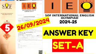 English Olympiad SetA 20242025  SOF IEO Class 5 Questions with Answer  SOF English Olympiadieo [upl. by Piper]