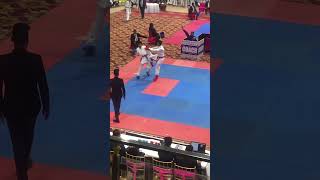 A fighter punched a fighter kicked automobile taekwondo combatsport karate martialarts sports [upl. by Volnak]