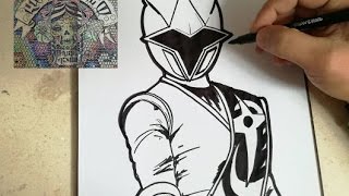 HOW TO DRAW POWER RANGER  NINJA STEEL BLUE  como dibujar Power ranger ninja steel azul [upl. by Jimmie]