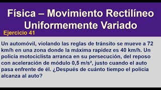 Un automóvil violando las reglas de tránsito se mueve a 72 kmh en una zona donde la máxima rapidez [upl. by Abdulla632]