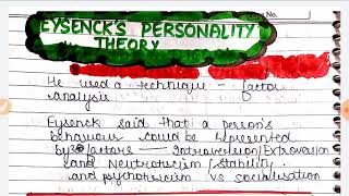 Eysencks theory of personality [upl. by Ettenyl634]