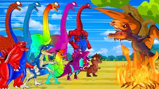 Pterodactyl Pteranodons RAINBOW BRACHIOSAURUS GODZILLA Evolution DINOSAUR King Extinction Monster [upl. by Pacien]