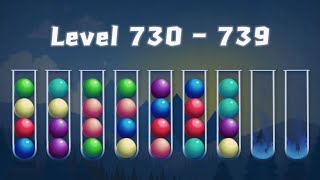 Ball Sort  Color Tube Puzzle  Level 730  739 [upl. by Elfie612]