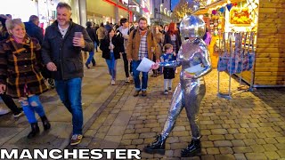 A walk through the crowded streets of MANCHESTER  England  City Centre [upl. by Aynotel]