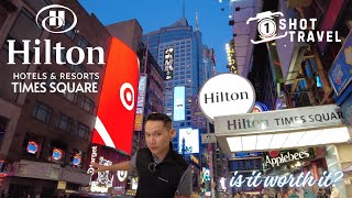 I stayed at THE HILTON TIMES SQUARE HOTEL NEW YORK CITY🥂✨ [upl. by Ailido]