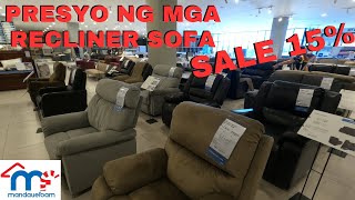 PRESYO NG RECLINER SOFA SA MANDAUEFOAM  SALE 15 [upl. by Aitnahc]