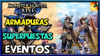 Desbloquear TODAS las Armaduras Superpuestas de Eventos  Monster Hunter Rise [upl. by Mikiso]