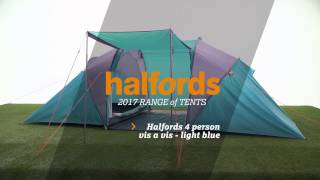 Halfords 4 Person Tunnel Tent  Light Blue  Halfords UK [upl. by Kapor]