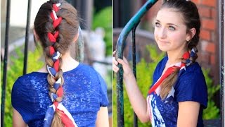 3Minute Scarf Braid  4th of July Hairstyles [upl. by Lat]