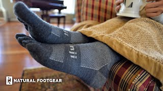 Injinji Crew Wool Toe Socks Review  Natural Footgear [upl. by Remmer]