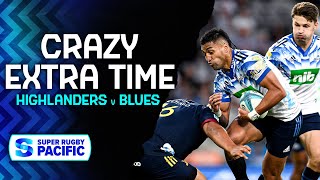 CRAZY EXTRA TIME  Highlanders v Blues  Rd 1 [upl. by Atteuqcaj]