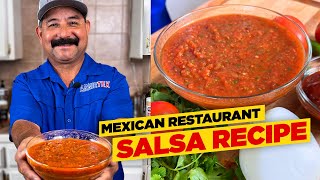 The BEST Mexican Restaurant SALSA ROJA Recipe  the secret ingredient [upl. by Eriha]