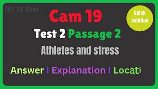 Athletes and stress Reading Answer I Location I Explanation  Athletes and stress [upl. by Ballard]