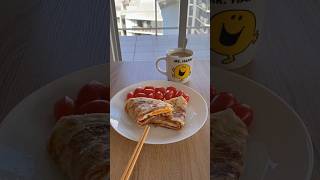 Quick breakfast  Egg bacon and cheese scallion cake [upl. by Ehcram]