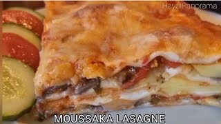 Musakkalı Lazanya etsiz  Moussaka Lasagne [upl. by Ozkum199]