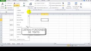 Funciones de texto en Excel 2010 [upl. by Ogdan]