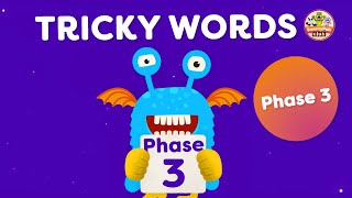 Tricky Words Phase 3 With Space Aliens  Learn Tricky Sight and High Frequency Words [upl. by Sumaes]