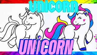 NEW UNİCORN Drawing🦄🦄😻Easy drawing😇How to draw  kids 18 [upl. by Greenwood52]