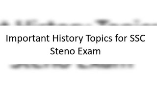 History Topics For SSC Steno  SSC Steno Tamil [upl. by Saduj467]