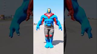 GTA V SPIDERMAN vs IRON MAN  BLUE IRONHULK vs SPIDERHULK FIGHT WHOS THE STRONGEST 🤯 shorts [upl. by Tadeas]