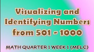 Math Q1  Visualizing and Identifying Numbers 5011000 [upl. by Norahc]