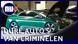 Kijk in de OM loods vol ingenomen sportauto’s van criminelen [upl. by Attolrac337]