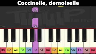 Apprendre la comptine quotCoccinelle demoisellequot au piano très facile pour enfants ou débutants [upl. by Idnym]