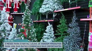 Lojas já vendem produtos para o natal [upl. by Nylear]