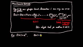 Maclaurinutveckling del 3  introduktion till Maclaurins formel [upl. by Tearle525]