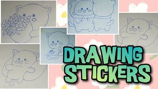 Cute stickers drawing  How to draw cute drawing  Easy cute stickers drawing [upl. by Jepson]