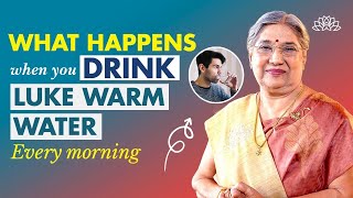 Lukewarm water Most natural way for clear skin weight loss better health  Morning detox water [upl. by Nahtanod]