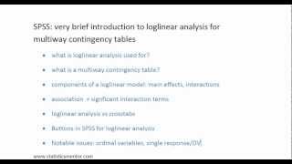 SPSS Introduction to loglinear analysis for multiway contingency tables [upl. by Dibri]