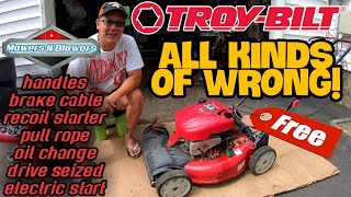 TROY BILT 21quot BRIGGS QUANTUM 190CC 675 SELF PROPELLED LAWN MOWER RECOIL STARTER amp CARBURETOR CLEAN [upl. by Adnohral49]