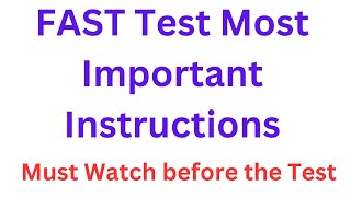 FAST University Entry Test 2024 Important Instructions I How to Prepare FAST university Test I FAST [upl. by Marquita]