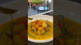 Clams saffron cherry tomatoes food seafood asmr [upl. by Ainnek303]