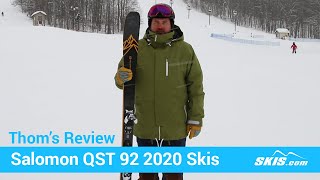 Thoms ReviewSalomon QST 92 Skis 2020Skiscom [upl. by Oiludbo]