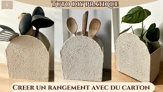 DIY  CREER UN JOLI RANGEMENT AVEC DU CARTON [upl. by Garey392]