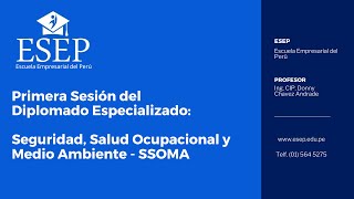 DIPLOMADO ESPECIALIZADO SEGURIDAD SALUD OCUPACIONAL Y MEDIO AMBIENTE SSOMA SES1G2SSOMA031124R [upl. by Okiram]